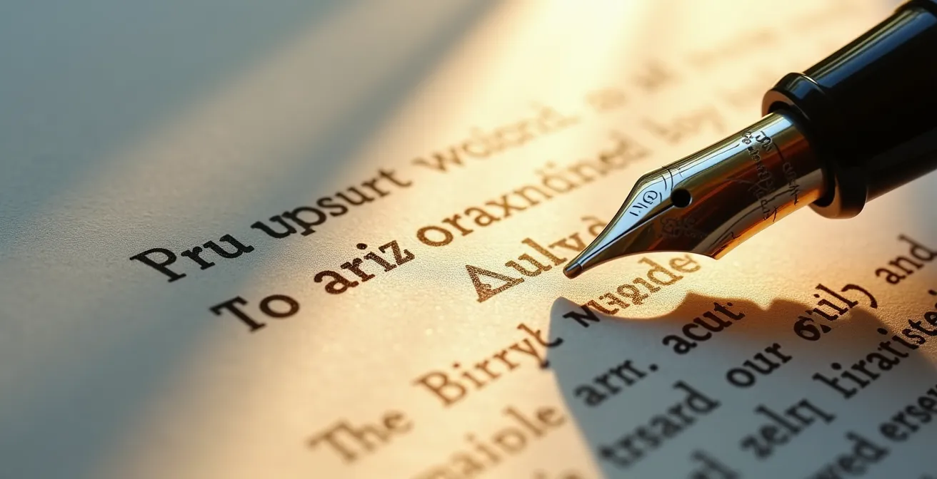 Macro shot of business plan executive summary page with strategic focus