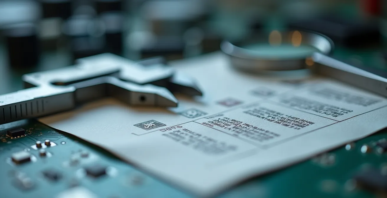 Detailed macro view of business assessment documentation and verification process