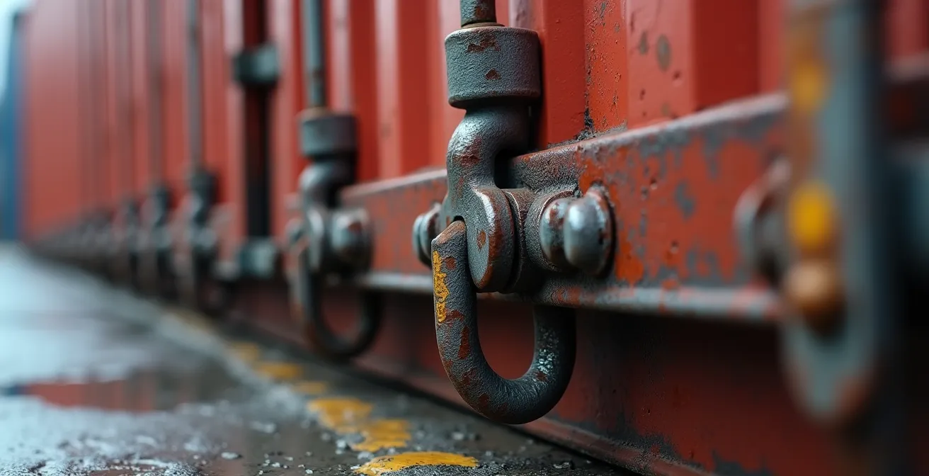 Overhead view of optimized loading pattern for 53-foot intermodal container