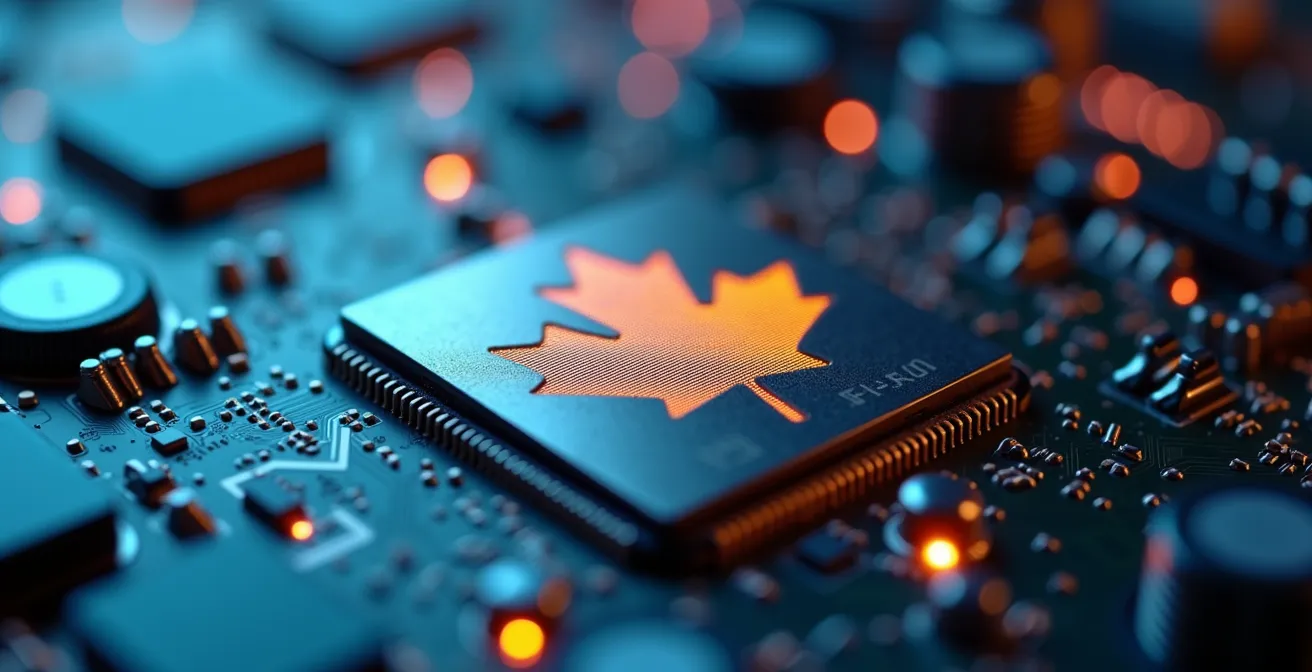 Close-up of advanced technology components in Canadian innovation lab