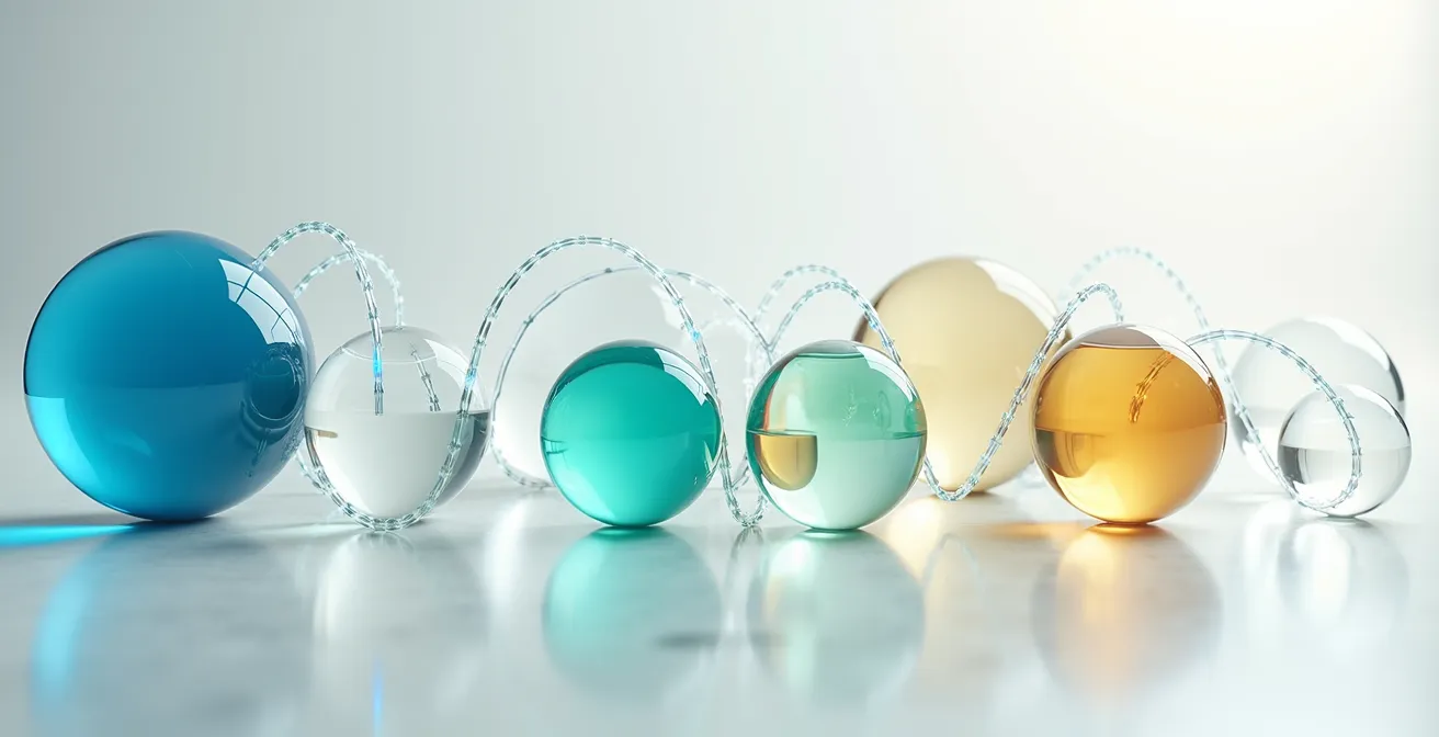 Abstract visualization of interconnected resilience metrics and growth indicators