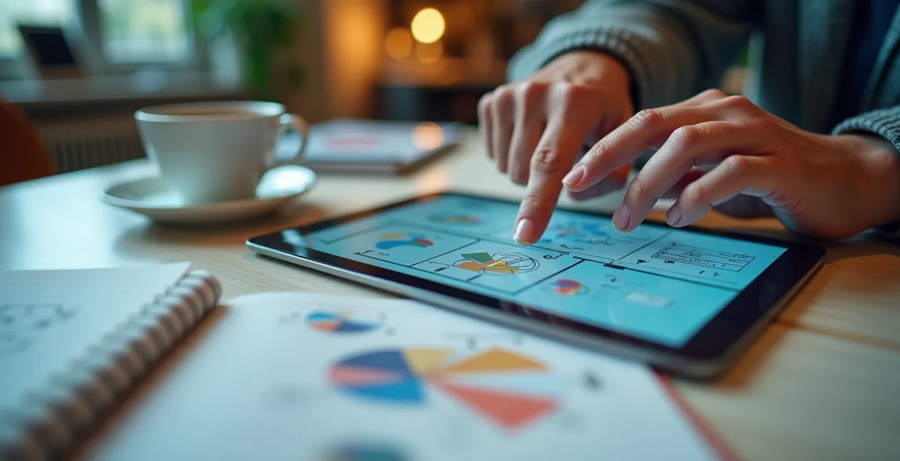 A professional mentor and co-op student engaged in deep discussion over project materials