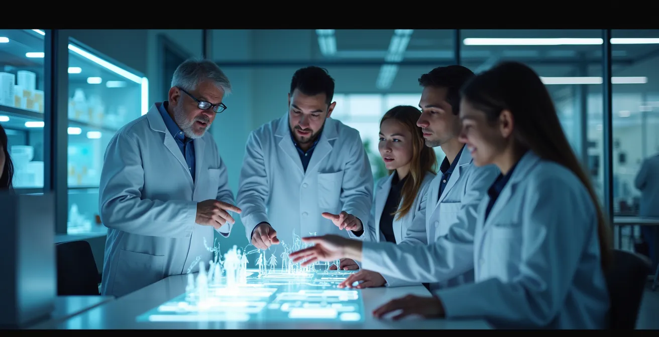 Canadian research teams collaborating in modern R&D facility showcasing supercluster innovation ecosystem