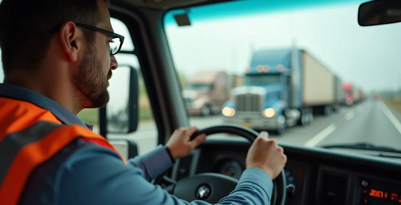 Aerial view of highway congestion patterns affecting distribution center routing